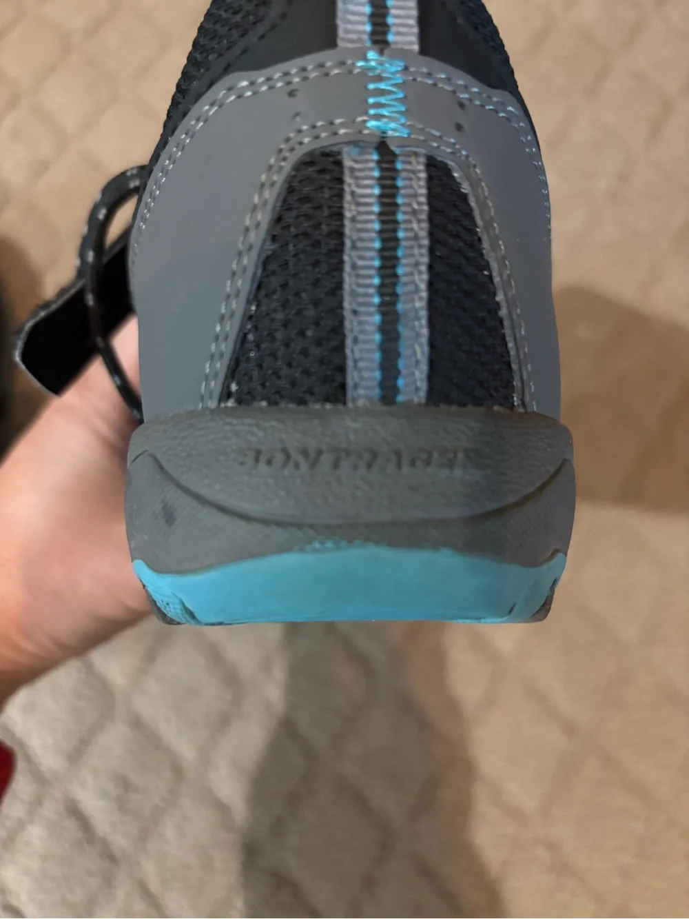 Women’s Bike-riding Shoes with clips. Black  with Teal Accent